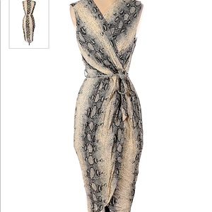 NWT: Paper Heart python print wrap dress